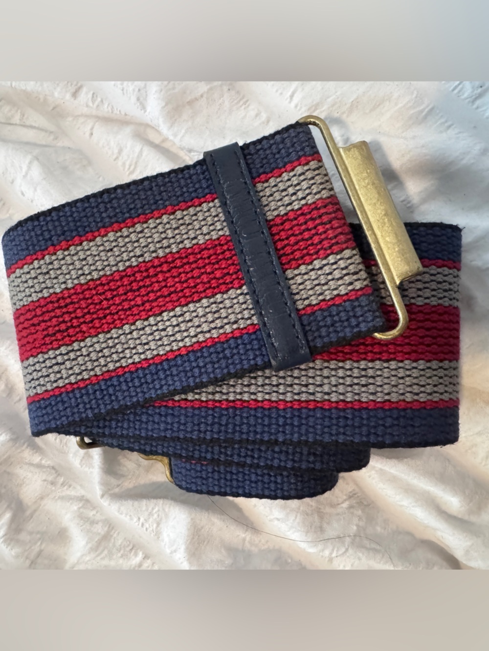 Miu Miu Navy, Red & Light Blue Striped Elastic Belt